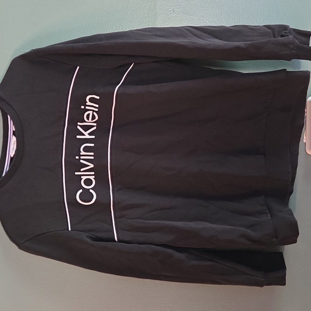 Calvin Klein Black Sweatshirt with White Accents
